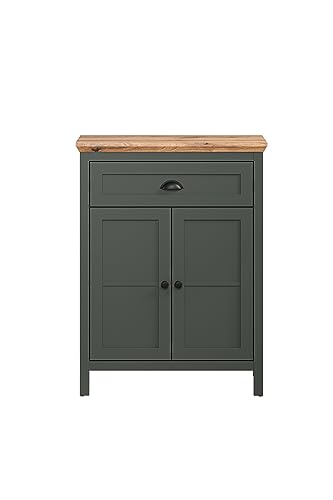 trendteam smart living - Schrank Kommode - Garderobe - Stanton - Aufbaumaß (BxHxT) 77 x 102 x 39 cm - Farbe Tannengrün mit Evoke Eiche - 220986704 von trendteam smart living