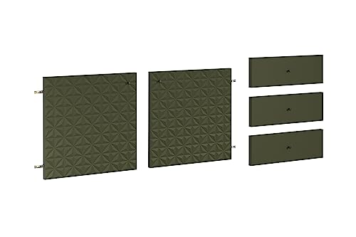 trendteam smart living - Sentra - Fronten-Set für Sideboard - Dunkelgrün - 2 Türen und 3 Schubladenfronten mit angesagter Fräsung - Metallgriffe und Scharniere von trendteam smart living