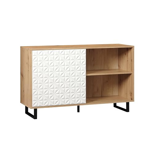 trendteam smart living Sideboard, Holzwerkstoff, Weiß Matt mit Artisan Eiche, (BxHxT) 123 x 75 x 40 cm von trendteam smart living