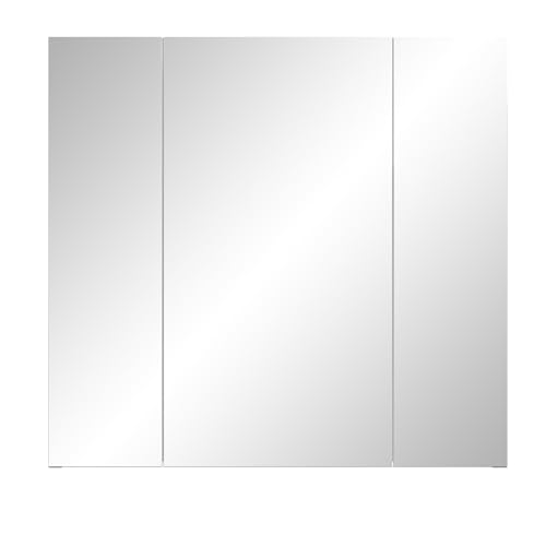 trendteam smart living - Spiegelschrank Spiegel - Badezimmer - Riva - Aufbaumaß (BxHxT) 80 x 75 x 16 cm - Farbe Weiß mit Rauchsilber - 211040503 von trendteam smart living