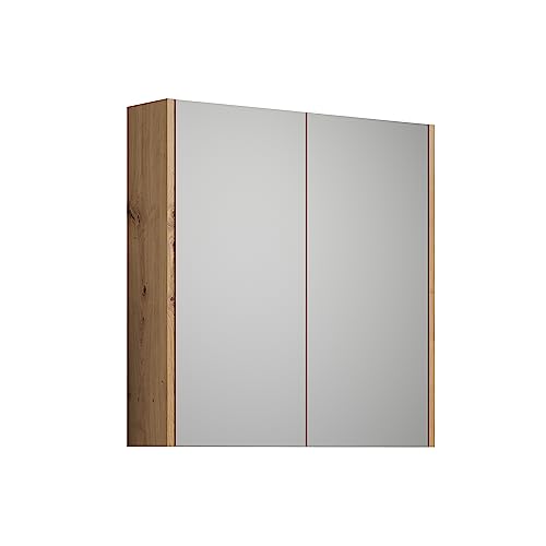 trendteam smart living - Spiegelschrank Spiegel - Badezimmer - Touch - Aufbaumaß (BxHxT) 69 x 70 x 15 cm - Farbe Artisan Eiche mit Weiß - 210240507 von trendteam smart living
