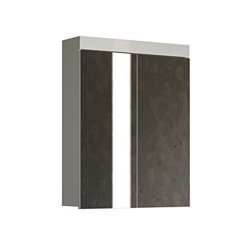 trendteam smart living - Amanda - Spiegelschrank - Weiß Hochglanz - moderner Badspiegel mit 3 Fächern - (BxHxT) 60 x 77 x 17 cm - 2 Einlegeböden - Kratzfest von trendteam smart living