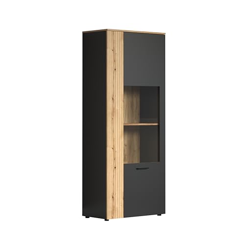 trendteam smart living Standvitrine, Holzwerkstoff, Grau, (BxHxT) 80 x 195 x 42 cm von trendteam smart living