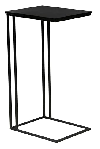 trendteam smart living - Strike - Beistelltisch in praktischer C-Form - Schwarz - Nachttisch mit platzsparendem Design - (BxHxT) 50 x 91 x 40 cm - Wohnzimmertisch auf robustem Metallgestell von trendteam smart living