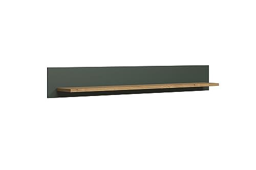 trendteam smart living - Wandboard Wandregal Bücherleiste - Stanton - Aufbaumaß (BxHxT) 156 x 22 x 22 cm - Farbe Tannengrün mit Evoke Eiche - 220948104 von trendteam smart living