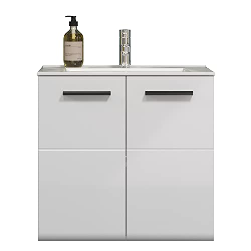 trendteam smart living - Waschbeckenunterschrank Unterschrank - Badezimmer - Riva - Aufbaumaß (BxHxT) 62 x 59 x 47 cm - Farbe Weiß Hochglanz - 211030201 von trendteam smart living