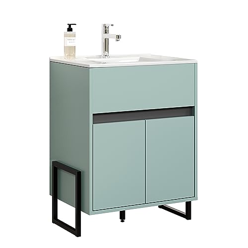 trendteam smart living - Waschbeckenunterschrank Unterschrank - Badezimmer - Matix - Aufbaumaß (B x H x T) 64 x 80 x 46 cm - Farbe Dusk Blue - 223930431 von trendteam smart living