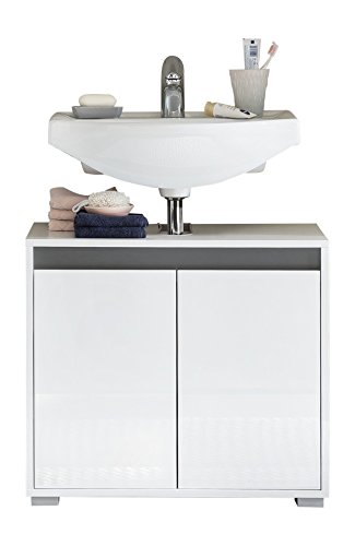 trendteam smart living - Waschbeckenunterschrank Unterschrank - Badezimmer - Sol - Aufbaumaß (BxHxT) 67 x 60 x 36 cm - Farbe Weiß Hochglanz - 163530103 von trendteam smart living