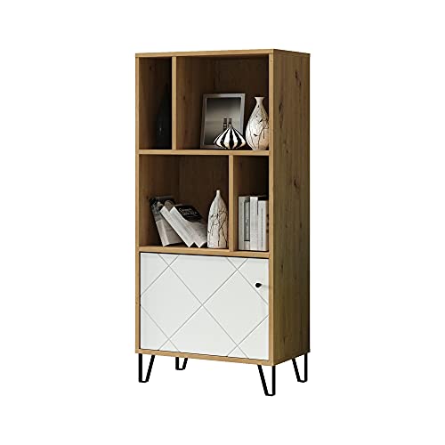 trendteam smart living - Regal Standregal - Wohnzimmer - Touch - Aufbaumaß (BxHxT) 63 x 136 x 40 cm - Farbe Artisan Eiche mit Weiß - 210214607 von trendteam smart living