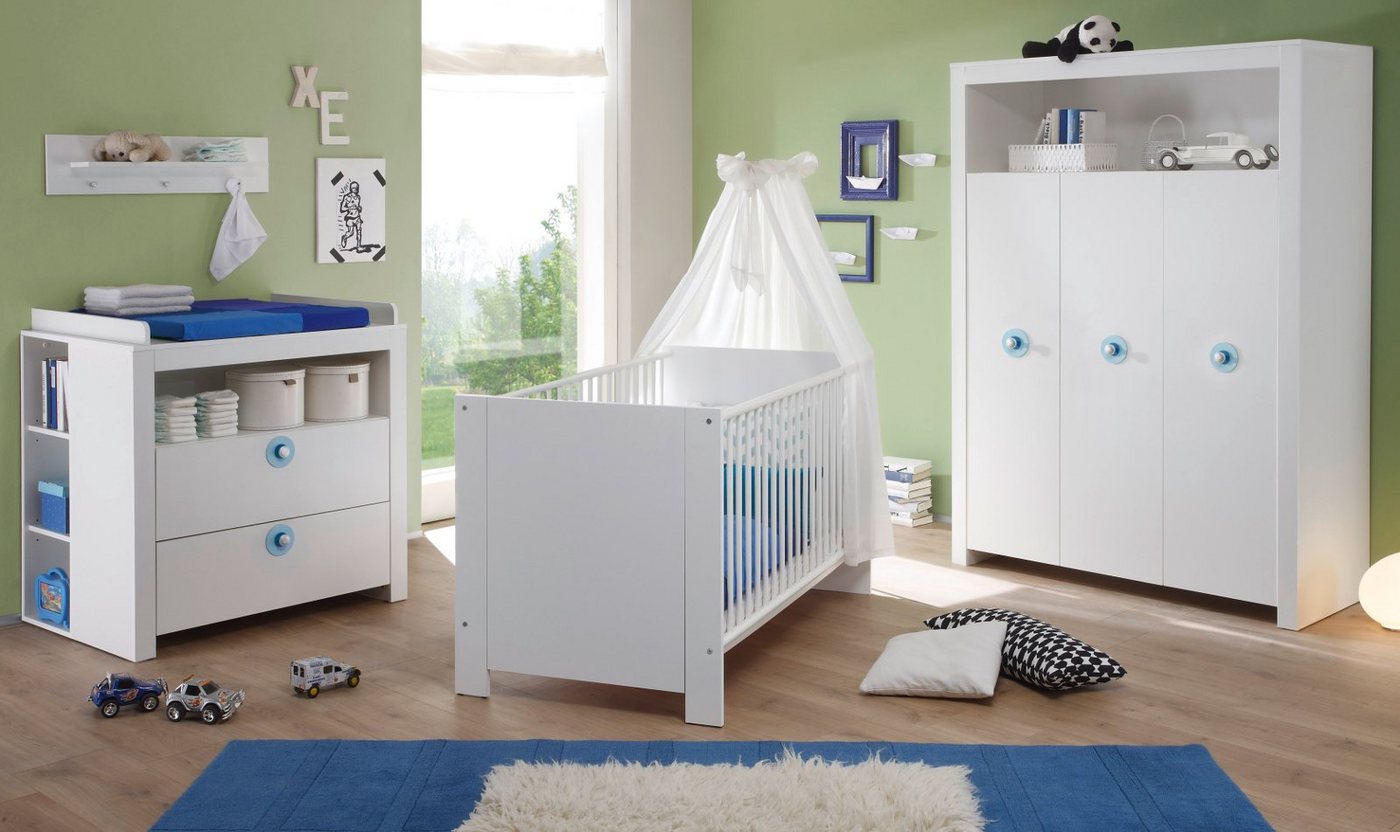 trendteam Babyzimmer-Komplettset Olivia, (weiß, Möbelset 6-teilig), wahlweise mit rosa oder blau von trendteam