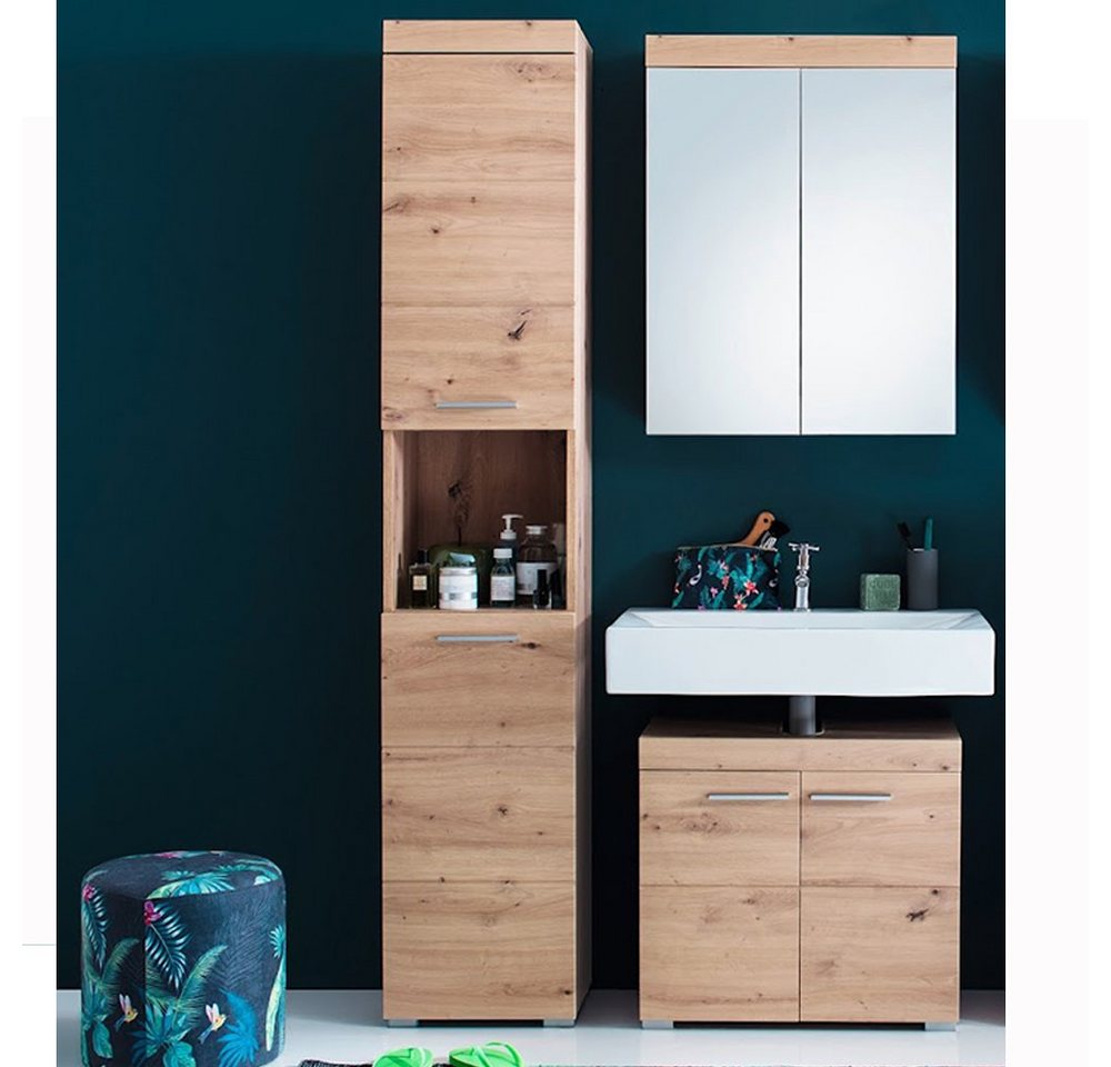trendteam Badezimmer-Set Amanda/MandoBad, Badmöbel-Set Waschbeckenunterschrank Hochschrank Spiegelschrank trendteam Badezimmer-Set Amanda/MandoBad, Badmöbel-Set Waschbeckenunterschrank Hochschrank Spiegelschrank von trendteam