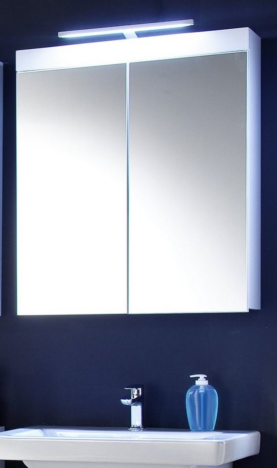 trendteam Badezimmerspiegelschrank Amanda (Hängeschrank 2-türig in weiß, 60 x 77 cm) Hochglanz von trendteam