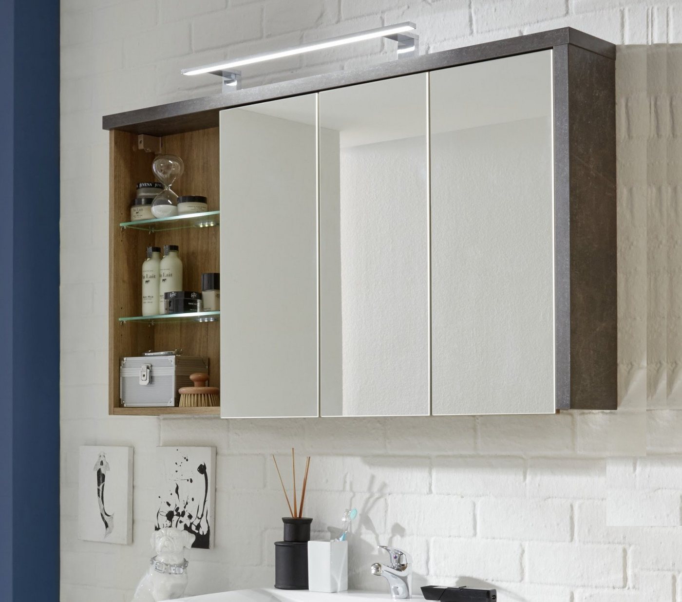 trendteam Badezimmerspiegelschrank Bay Breite 123 cm mit soft-close trendteam Badezimmerspiegelschrank Bay Breite 123 cm mit soft-close von trendteam