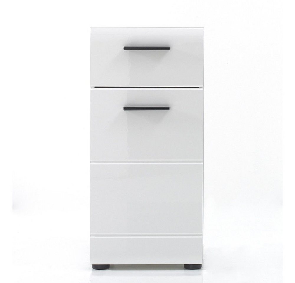 trendteam Badkommode Skin, Badmöbel Badschrank Unterschrank Hängeschrank weiß 30x79x31cm von trendteam