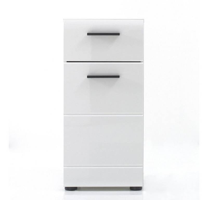 trendteam Badkommode Skin, Badmöbel Badschrank Unterschrank Hängeschrank weiß 30x79x31cm von trendteam
