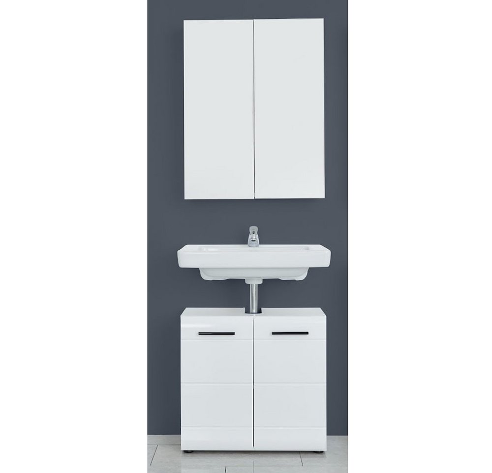 trendteam Badmöbel-Set Skin/Gloss, Badezimmermöbel-Set Spiegelschrank Waschbeckenunterschrank Weiß trendteam Badmöbel-Set Skin/Gloss, Badezimmermöbel-Set Spiegelschrank Waschbeckenunterschrank Weiß von trendteam