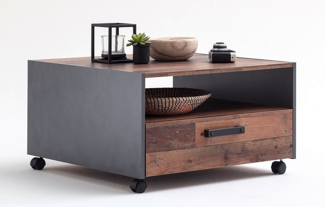 trendteam Couchtisch Couchtisch, Old Used Wood / Matera grau, Beistelltisch, Indy, (no-Set), Breite 70 cm,Tischplatte aus Holzwerkstoff von trendteam