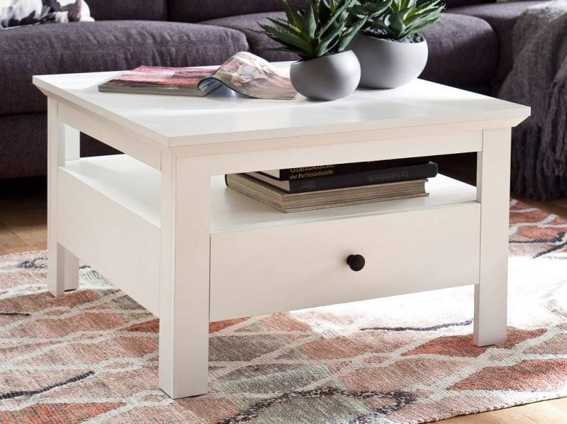 trendteam Couchtisch Couchtisch Baxter, Landhausstil, weiß, 70x70 cm (no-Set), Breite 70 cm,Tischplatte aus Holzwerkstoff von trendteam