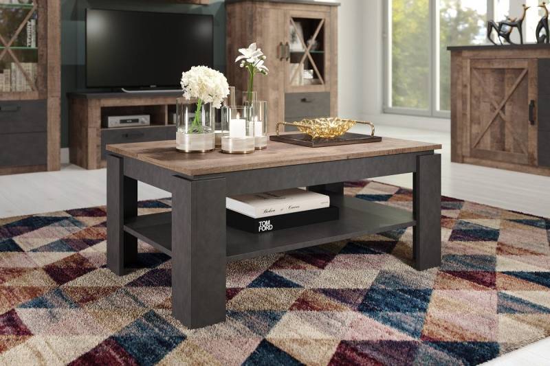 trendteam Couchtisch Couchtisch Georgia, Wohnzimmertisch, Eiche Tabak / Matera grau (no-Set), Breite 110 cm,Tischplatte aus Holzwerkstoff von trendteam