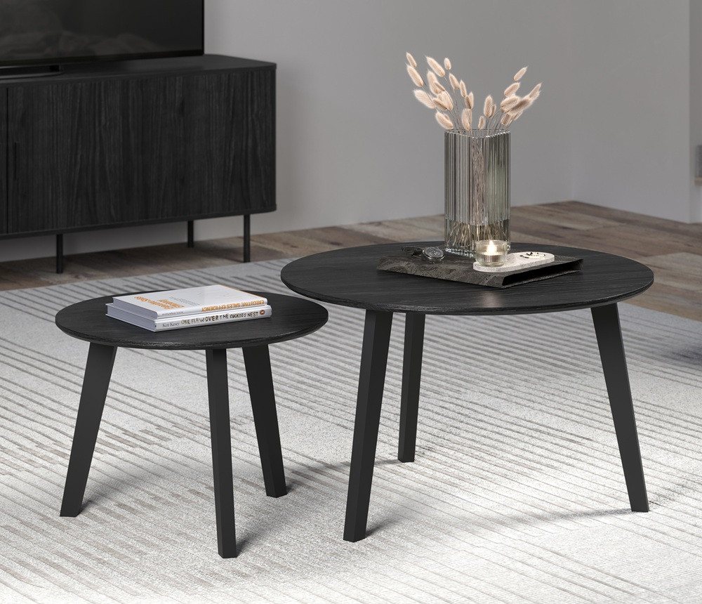 trendteam Couchtisch Couchtisch Set Ronin, Esche schwarz, 2-teilig (2er Set), 2-teilig von trendteam