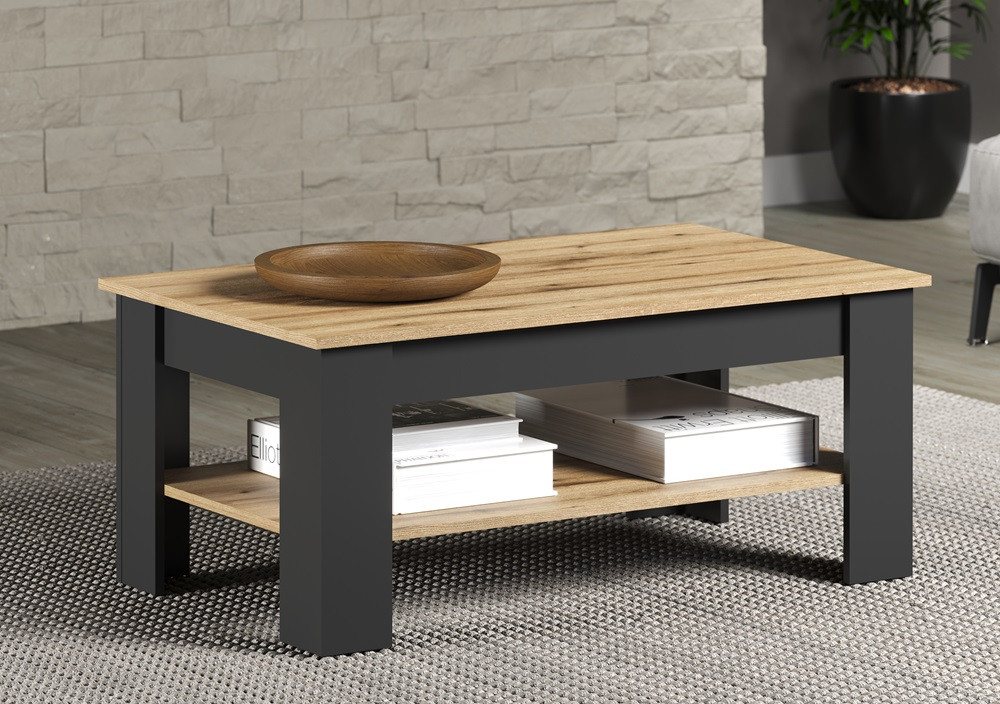 trendteam Couchtisch Couchtisch Wohnzimmertisch Esteban, Anthrazit / Coast Evoke Oak (no-Set), mit Ablageboden von trendteam