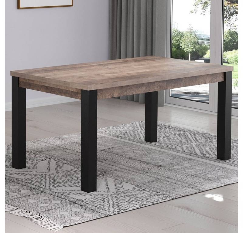 trendteam Esstisch, Esstisch Eiche Tabak Melamin B/H/T: 160 x 77 x 90 cm von trendteam