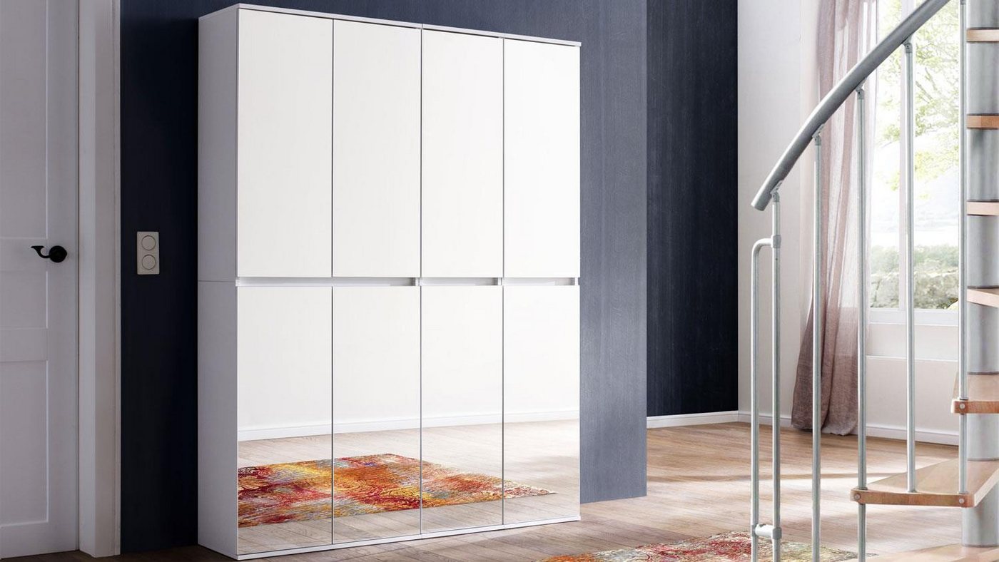 trendteam Garderobenschrank Garderobenschrank Mirror Schuhschrank 8-trg Spiegelfront von trendteam