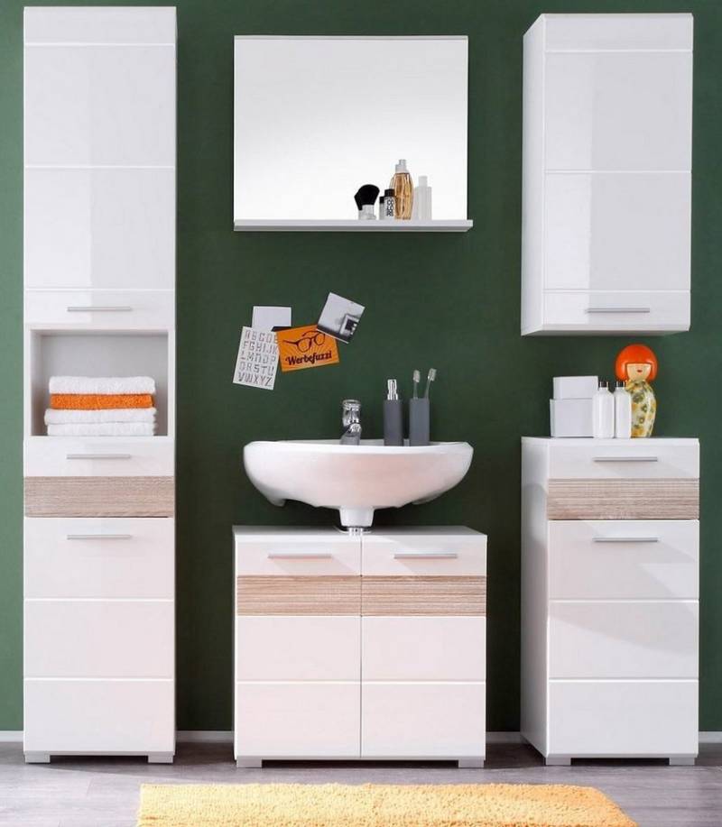 welltime Hängeschrank Marbella Hängeschrank mit hochglänzender Front - (B/T/H) 37/23/77 cm von welltime