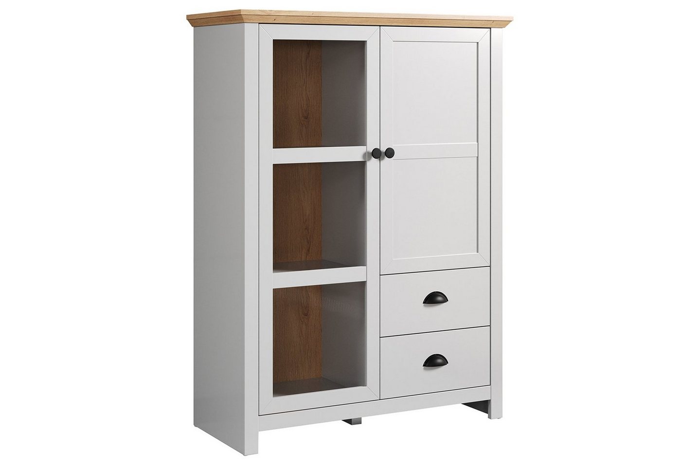 trendteam Highboard Landside, Anrichte Kommode Wohnzimmerschrank Sideboard Grau 97x130x41cm von trendteam