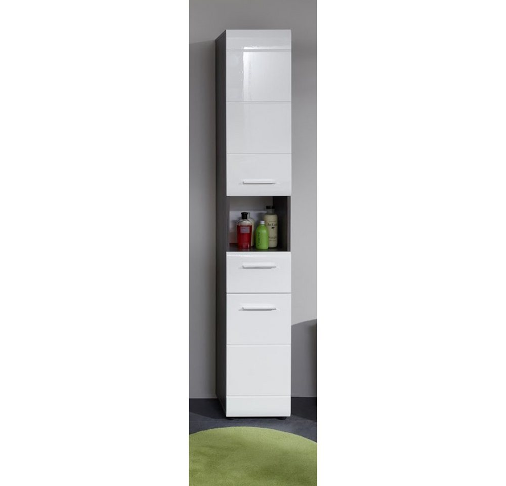 trendteam Hochschrank Badhochschrank Highboard Badschrank Badezimmerschrank 30 x 182 x 31 cm von trendteam