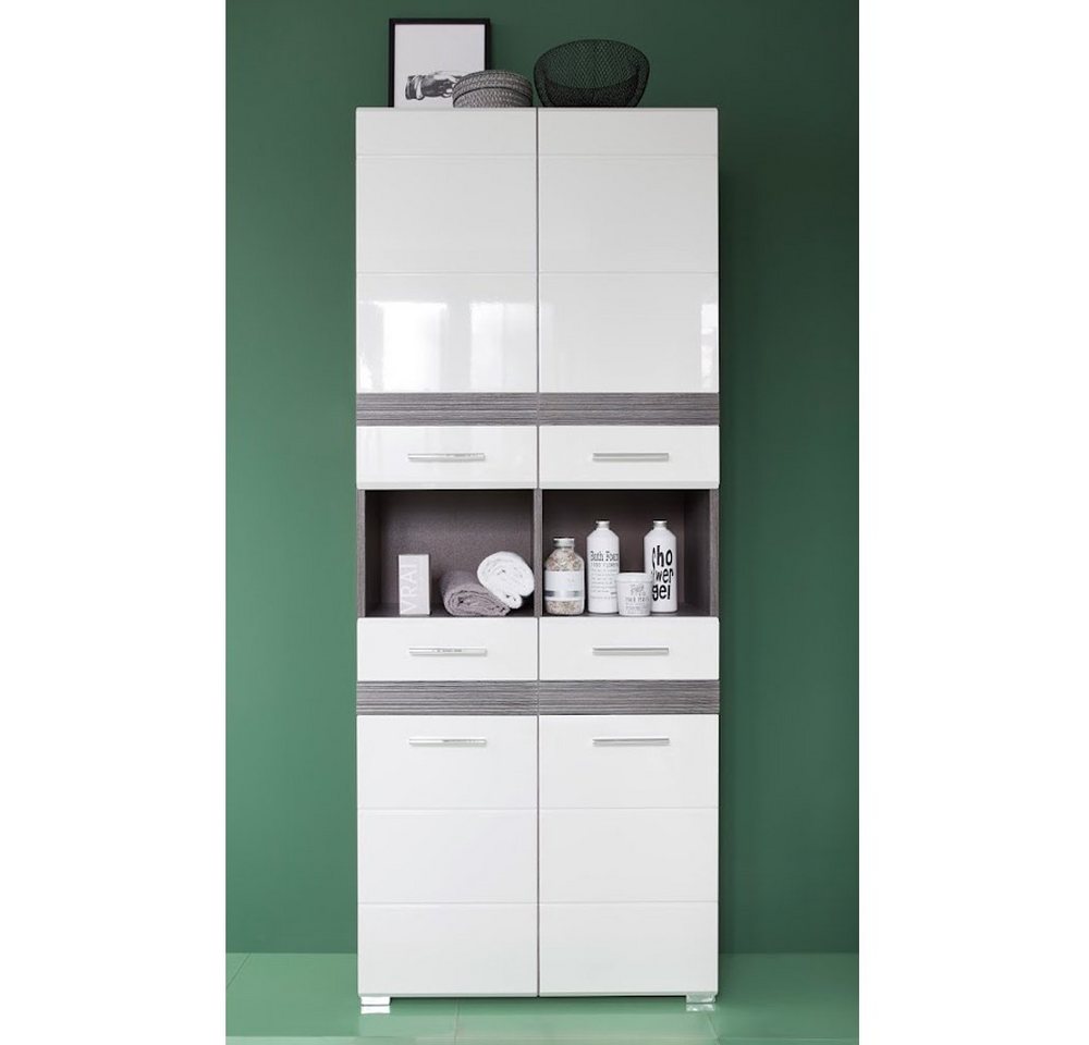 trendteam Hochschrank SetOne Badschrank Highboard Badezimmerschrank Standschrank von trendteam