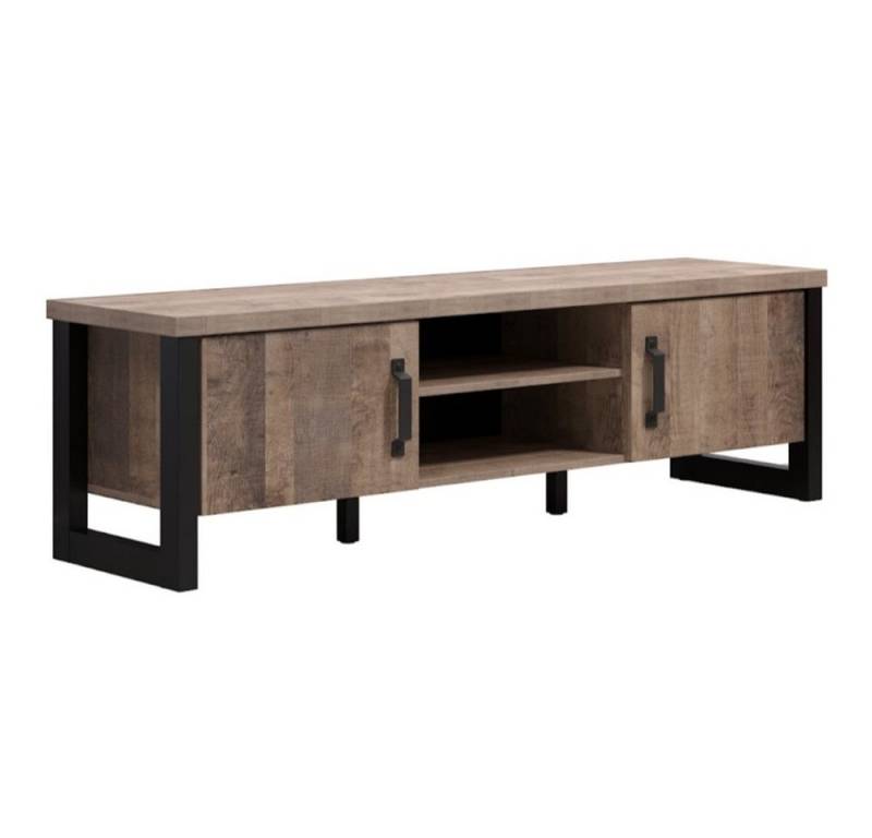 trendteam Lowboard, Fernsehschrank TV-Board Möbel Medienschrank Tabak/Schwarz 166x55x45cm von trendteam