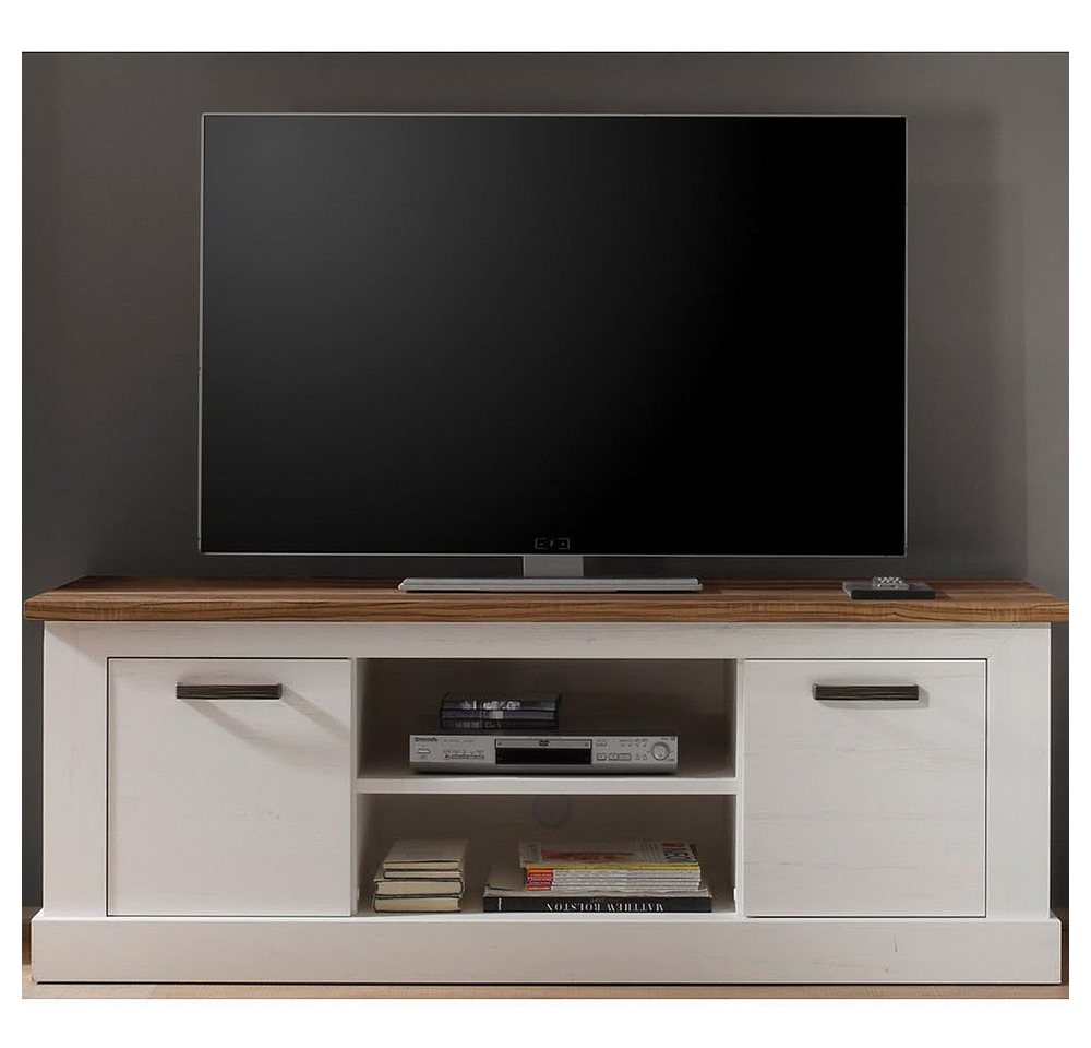 trendteam Lowboard, Fernsehtisch Sideboard Medienschrank TV-Möbel Weiß/Braun 160x60x52cm von trendteam