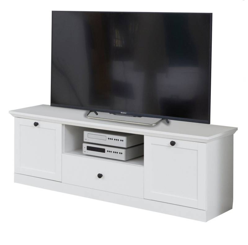 trendteam Lowboard Baxter (TV Unterschrank in Landhaus weiß, 140 x 49 cm), mit Stauraum von trendteam