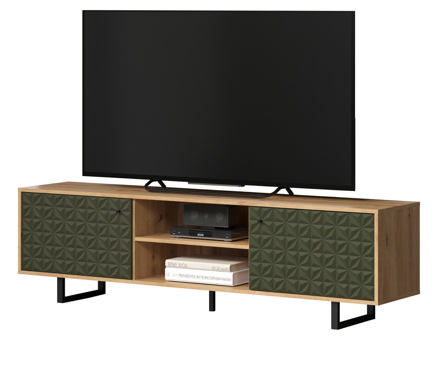 trendteam Lowboard Sentra (TV-Board in Artisan Eiche mit grün oder blau, Breite 184 cm), Soft-Close von trendteam