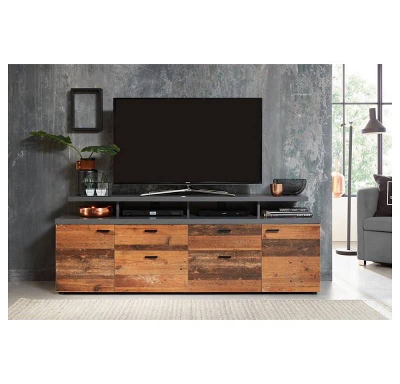 trendteam Media-Board, TV-Lowboard Sideboard Mediaschrank Fernsehschrank Braun 180x66x47cm von trendteam