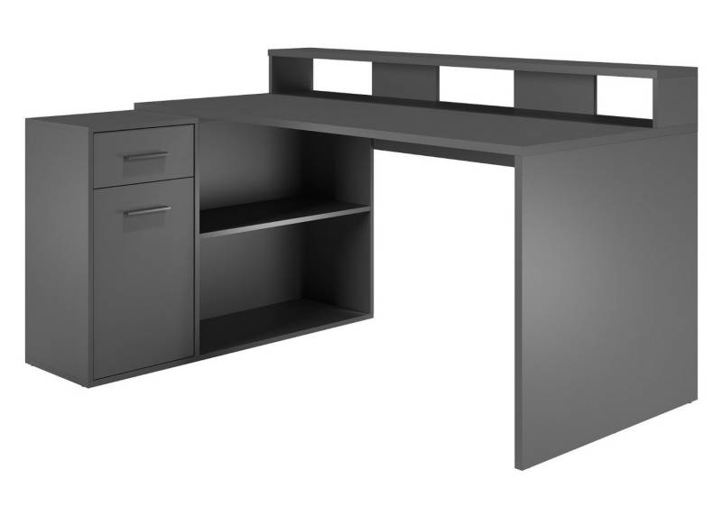 trendteam Schreibtisch Gamer (Winkelschreibtisch oder gerade stellbar, 160 - 200 cm), 4 verschiedene Aufbaumöglichkeiten, mit viel Stauraum von trendteam