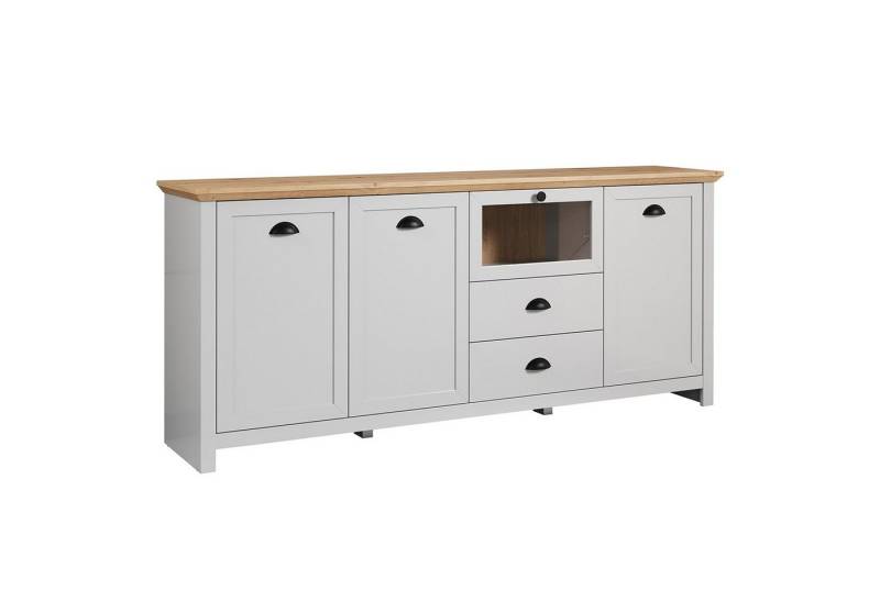 trendteam Sideboard Landside grau, Kommode Anrichte Wohnzimmerschrank Mehrzweckschrank 190x82x41 von trendteam