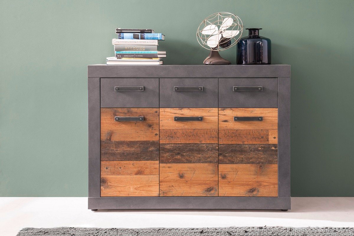 trendteam Sideboard Sideboard Kommode Indy, Old Used Wood / Matera grau, 117x86 cm trendteam Sideboard Sideboard Kommode Indy, Old Used Wood / Matera grau, 117x86 cm von trendteam