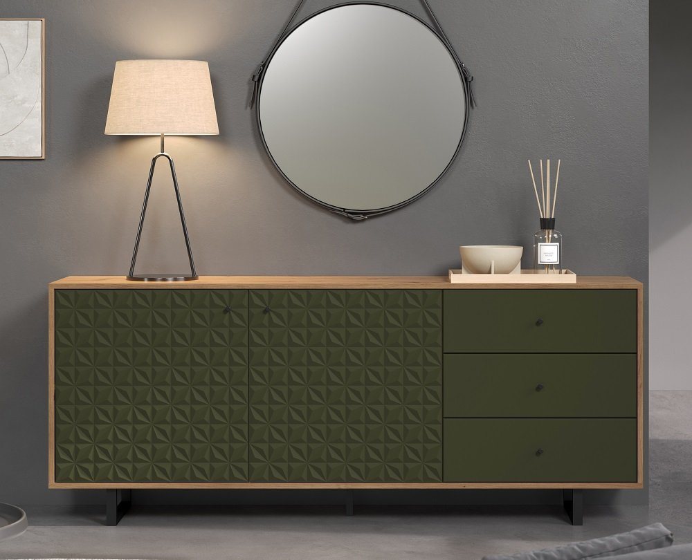 trendteam Sideboard Sideboard Sentra, Dark Green / Artisan Eiche von trendteam