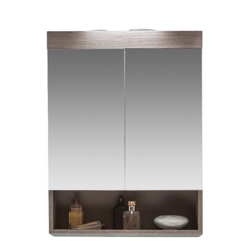 trendteam Spiegelschrank Badschrank Unterschrank Badezimmerschrank Rauchsilber 58x75x18cm von trendteam