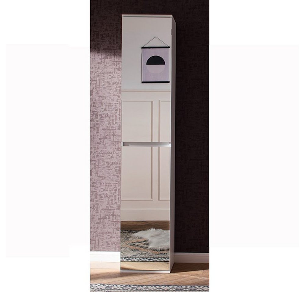 trendteam Spiegelschrank Mirror Spiegelschrank Garderobenschrank Flurschrank Spiegel Weiß 37x191x31cm von trendteam