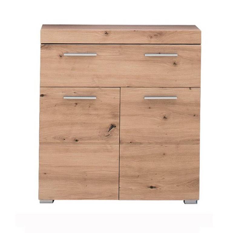 trendteam Stauraumschrank Amanda/MandoBad Badschrank Kommode Hochschrank Badregal Badmöbel Braun 73x79x31cm von trendteam