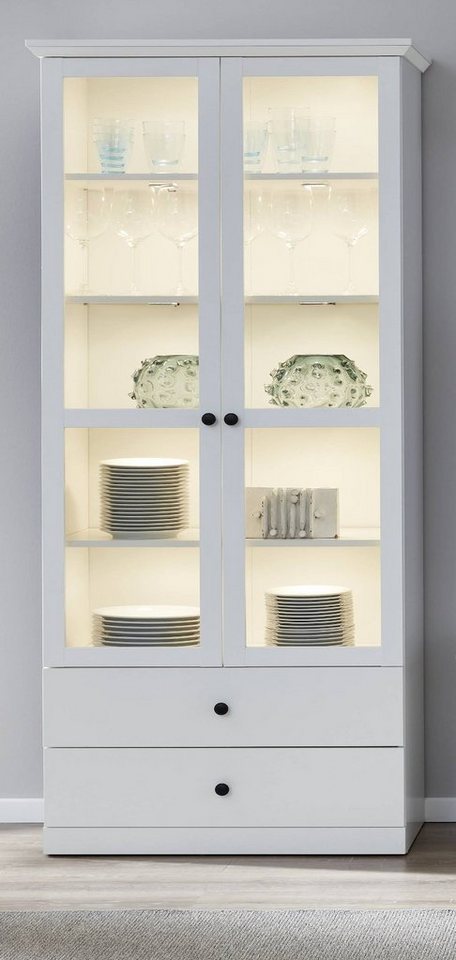 trendteam Stauraumvitrine Baxter Breite 81 cm, Höhe 196 cm, weiß, Landhaus von trendteam