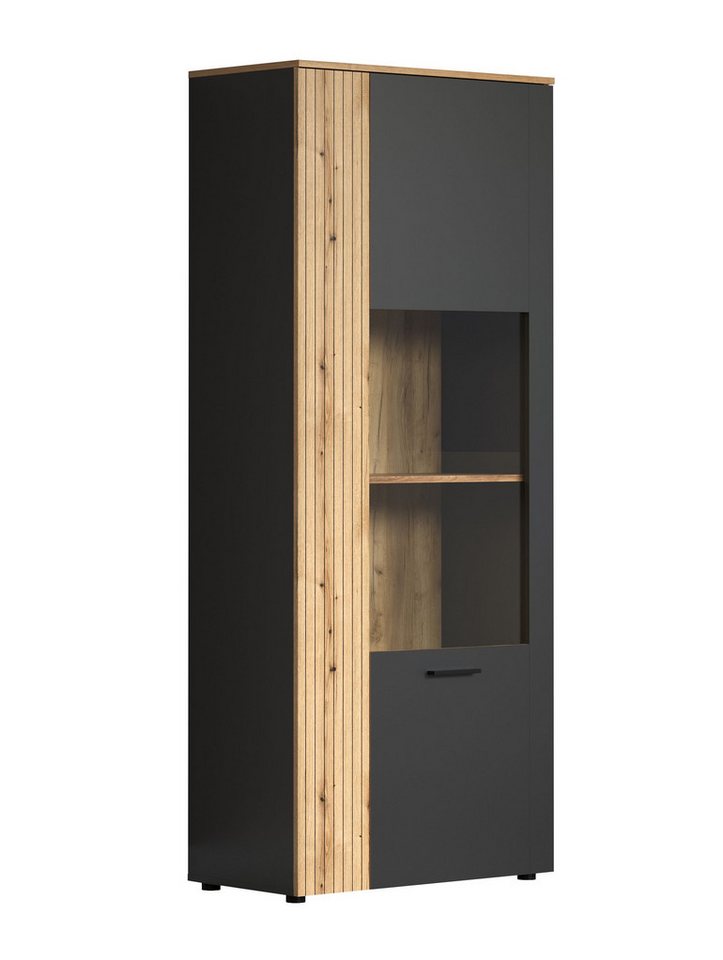trendteam Vitrine (Vitrine) Vitrinenschrank Hochschrank 80 x 195 x 42 cm von trendteam