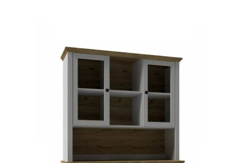 trendteam Vitrine Landside Buffetaufsatz Aufsatzvitrine Sideboard Regal Grau 118,9x105,3x35,8cm von trendteam