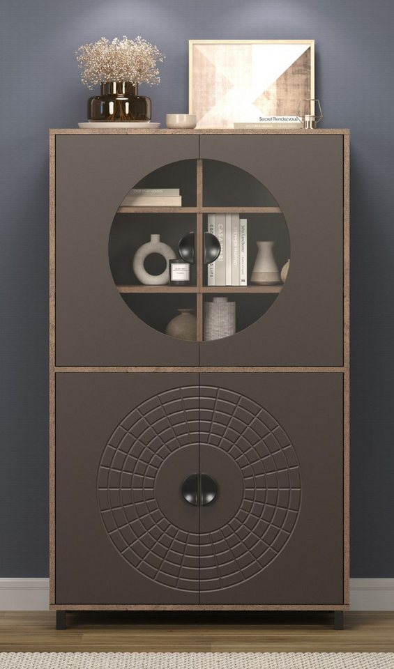 trendteam Vitrine Vitrine Fusion, Rostoptik Rusty Flow / Perlbronze (no-Set) von trendteam