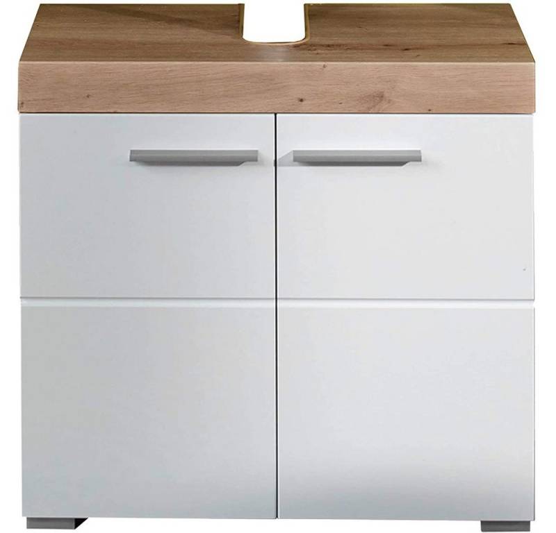 trendteam Waschbeckenunterschrank Amanda/Mando Waschbeckenschrank Waschtischunterschrank Badmöbel weiß 60x56x34cm von trendteam