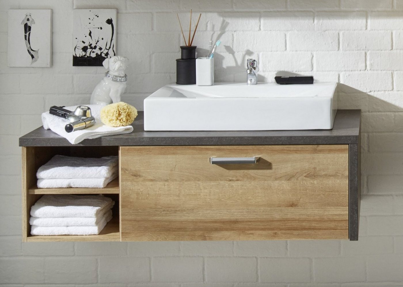 trendteam Waschbeckenunterschrank Bay Breite 123 cm trendteam Waschbeckenunterschrank Bay Breite 123 cm von trendteam