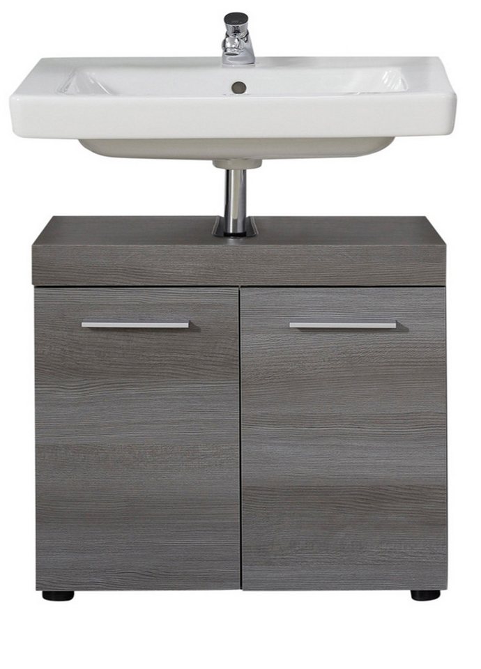 trendteam Waschbeckenunterschrank Runner (Badschrank in grau Rauchsilber, 58 x 57 cm) mit 2 Fächern trendteam Waschbeckenunterschrank Runner (Badschrank in grau Rauchsilber, 58 x 57 cm) mit 2 Fächern von trendteam